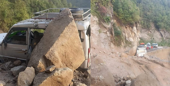 भट्टेडाँडा र सिस्नेरी पहिरोले दुई राजमार्ग अवरुद्ध